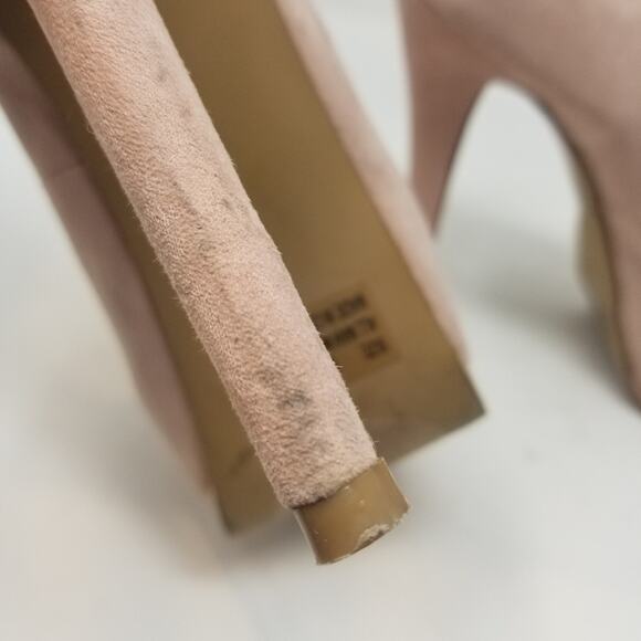 Charlotte Russe Pink Suede Platform Peep Heels 9 - Picture 11 of 12